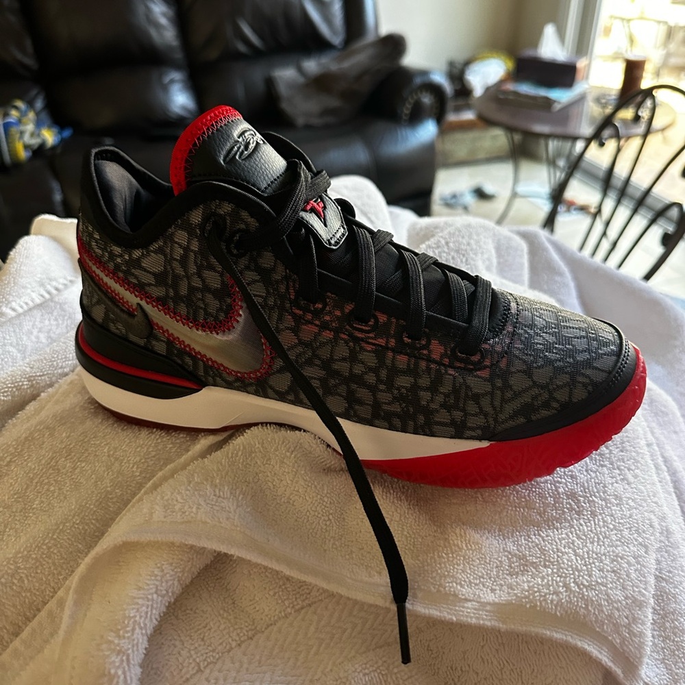 Nike LeBron Men's Black and Red Sneakers